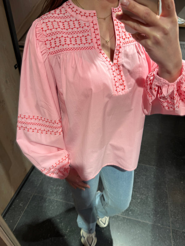 Blouse 93186 roze
