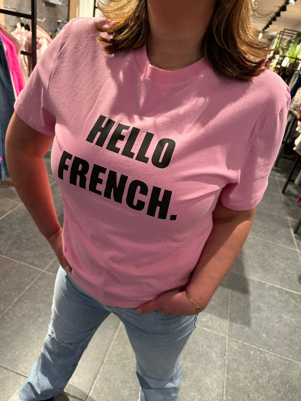 T-shirts hello French roze