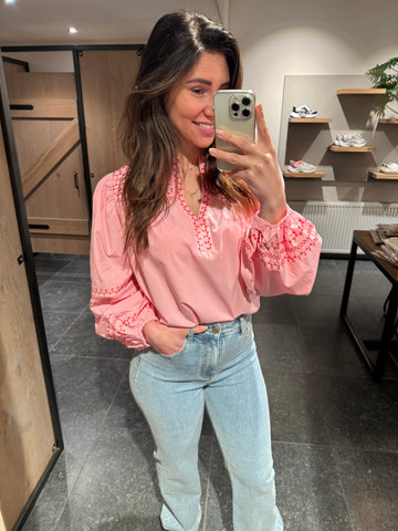 Blouse 93186 roze
