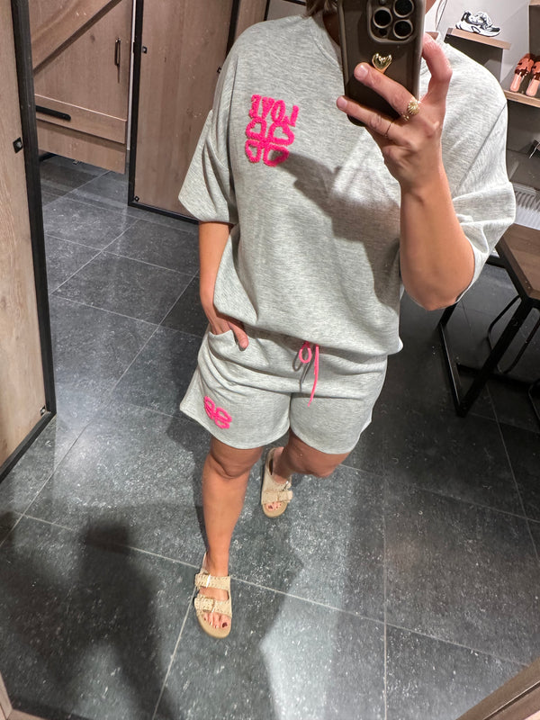 Setje love grijs-roze