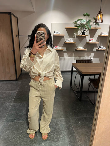 Linnen broek beige